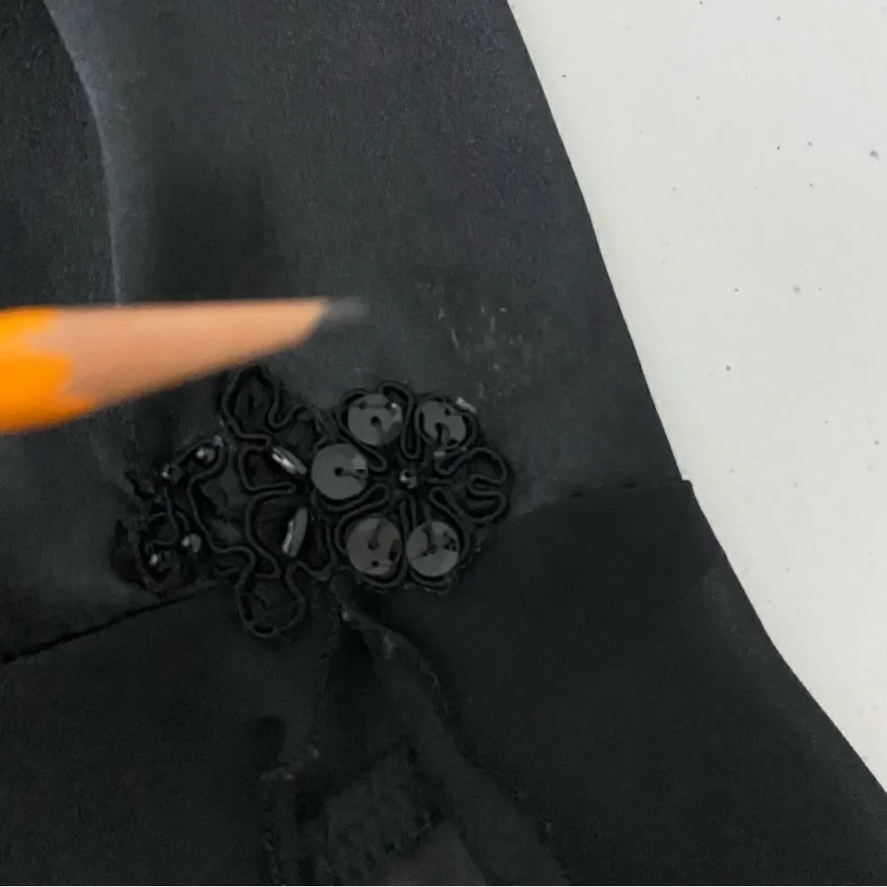 Vintage California Dynasty Womens Black Satin Maxi Robe Fairy  Whimsigoth‎ M - Picture 11 of 16